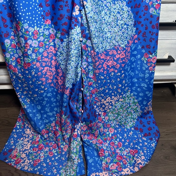 Long Tall Sally Blue Floral Midi Tea Dress Dress Dainty Garden Party‎ - Picture 5 of 11